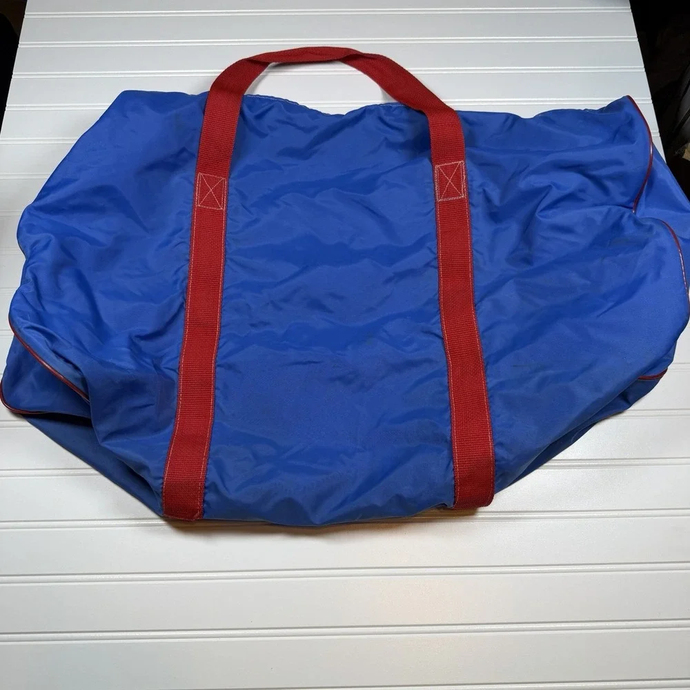 Vintage Little‎ League Baseball Crest Sponsor Duffle Bag Blue And Red